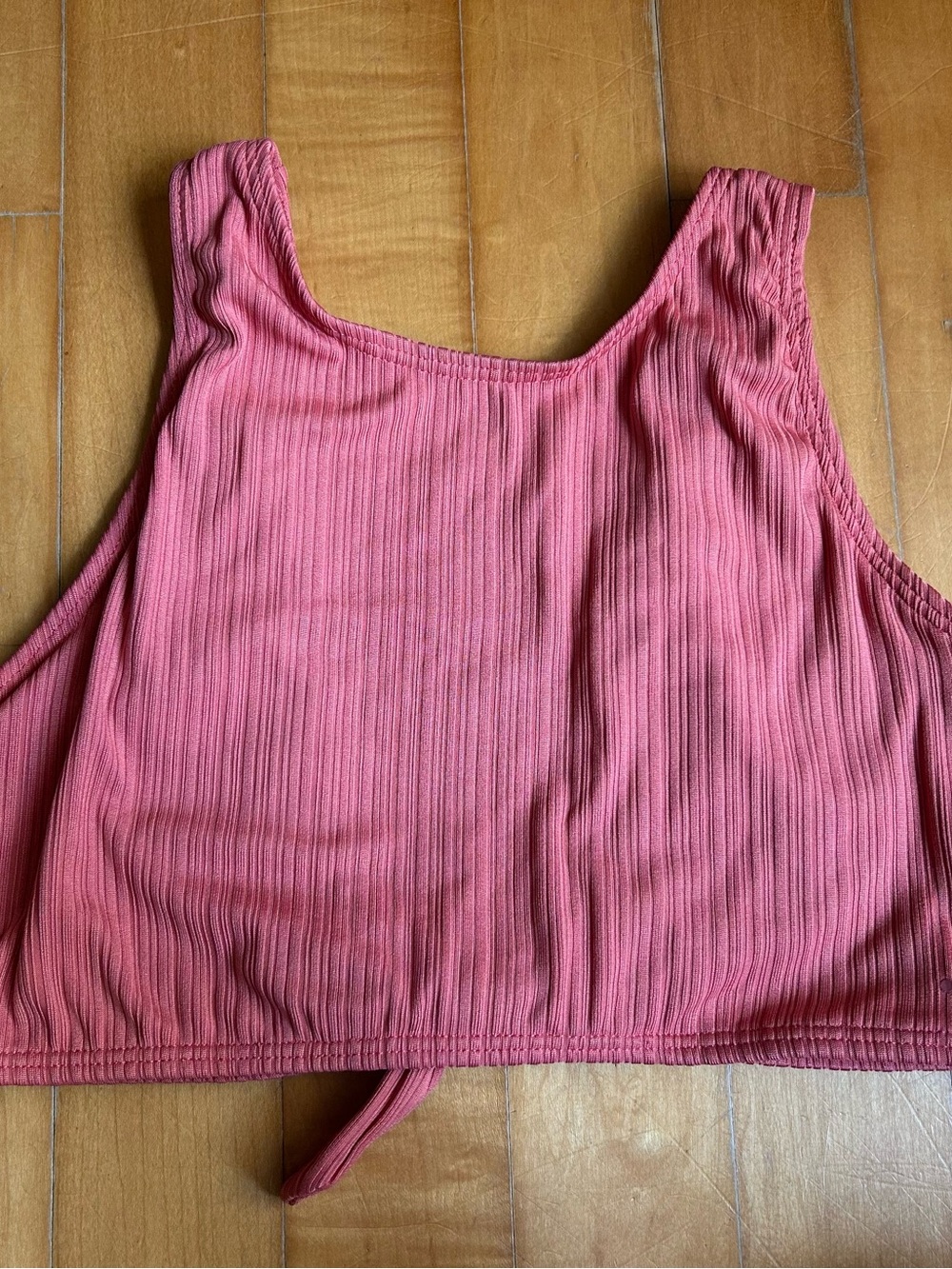 L’Aubainerie Women's Xs Dusty Rose Ribbed Swim Top
